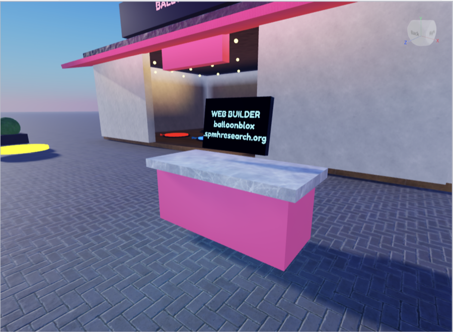 The in-game web builder kiosk